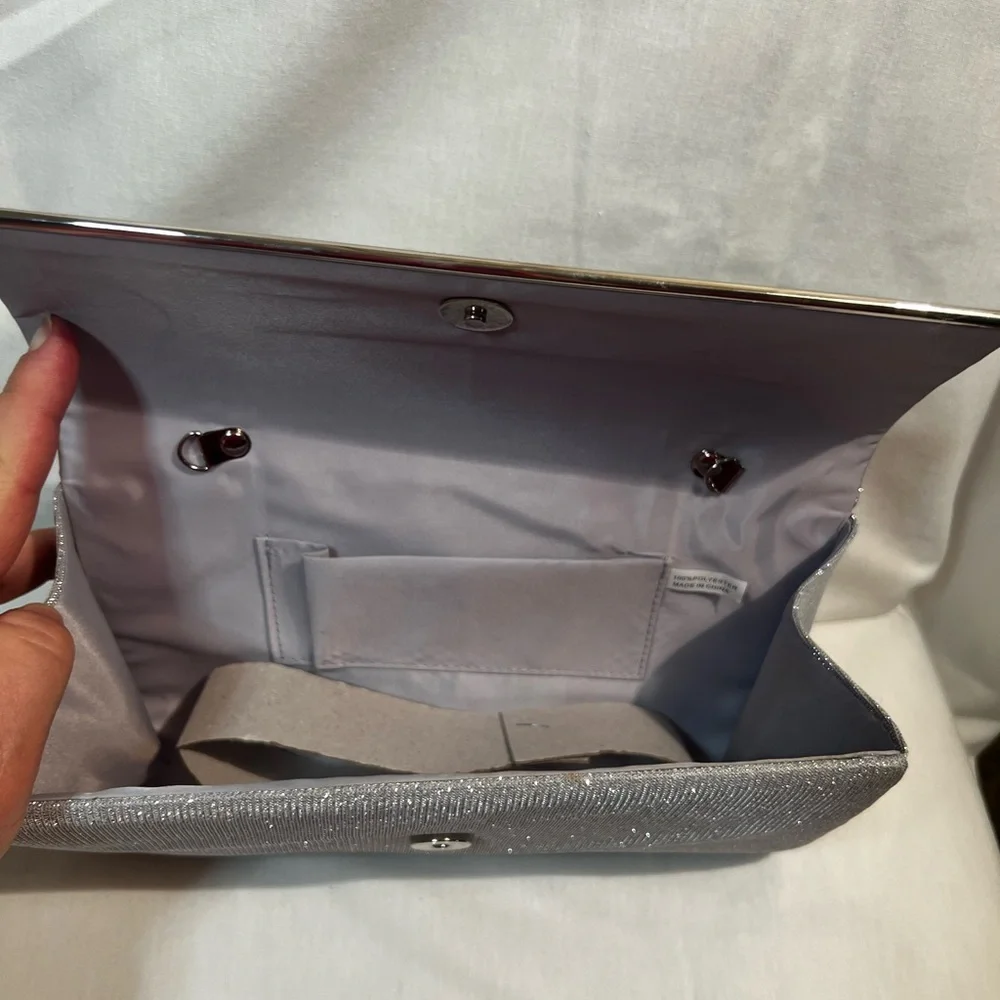 Sparkly Silver Evening Clutch